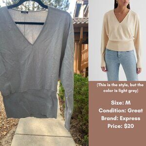 Sz M Express Sweater Banded Bottom V Neck - Great Condition!